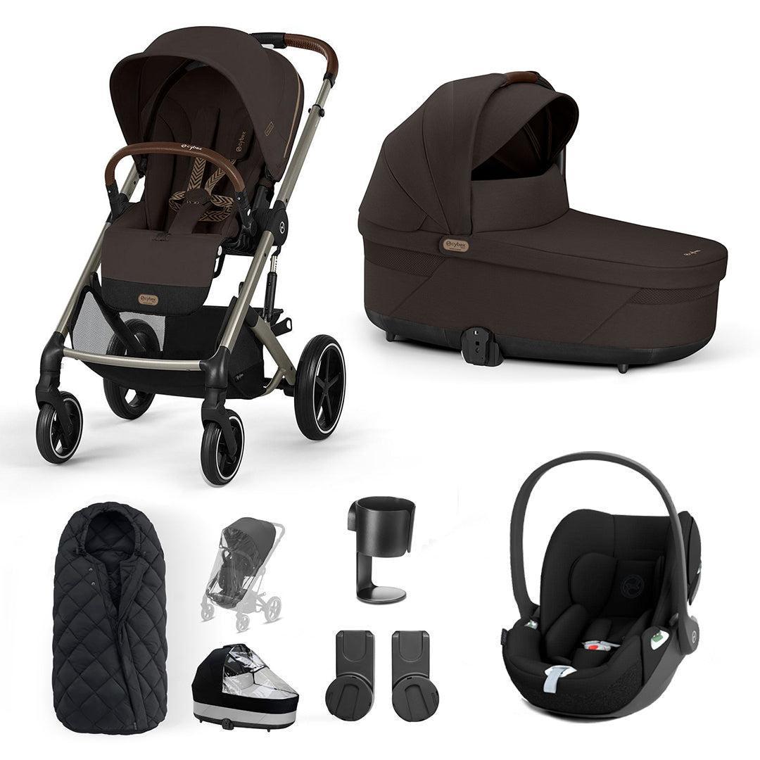 CYBEX Balios S Lux + Cloud T Travel System-Travel Systems-Chocolate Brown-No Base | Natural Baby Shower