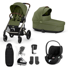 CYBEX Balios S Lux + Cloud T Travel System-Travel Systems-Moss Green-No Base | Natural Baby Shower