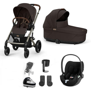 CYBEX Balios S Lux + Cloud T Travel System-Travel Systems-Chocolate Brown-No Base | Natural Baby Shower