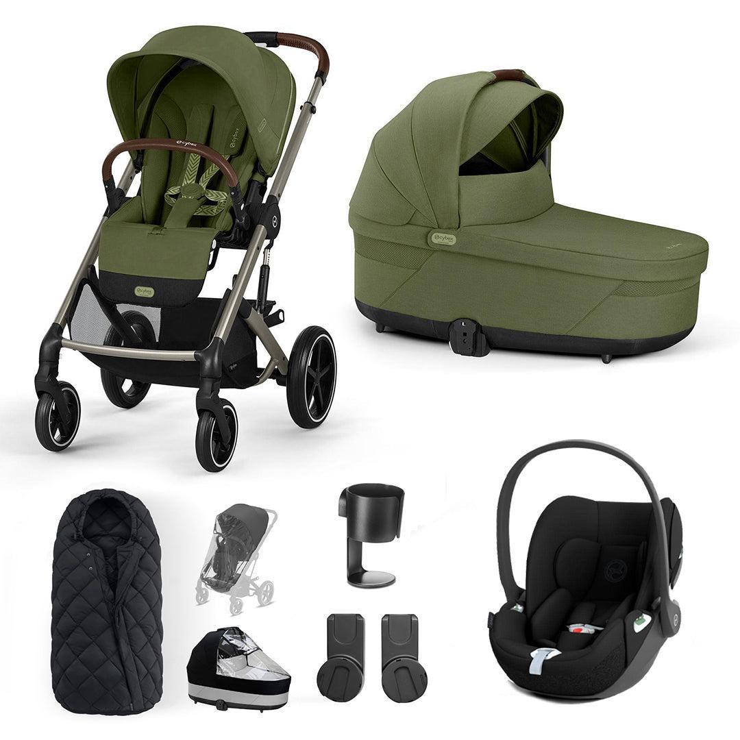 CYBEX Balios S Lux + Cloud T Travel System-Travel Systems-Moss Green-No Base | Natural Baby Shower