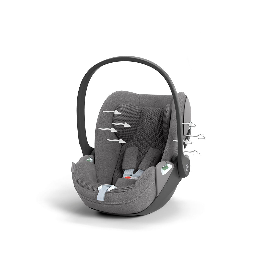 CYBEX Cloud T i-Size Plus Rotating Baby Car Seat - Mirage Grey-Car Seats-Mirage Grey-No Base | Natural Baby Shower