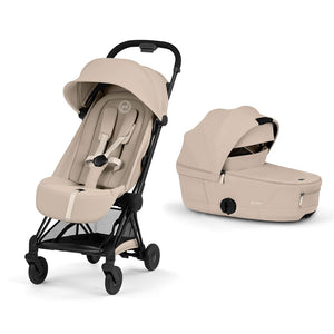 CYBEX Coya Comfort Compact Stroller - Cozy Beige/Black-Strollers-Cozy Beige/Black-With Carrycot | Natural Baby Shower
