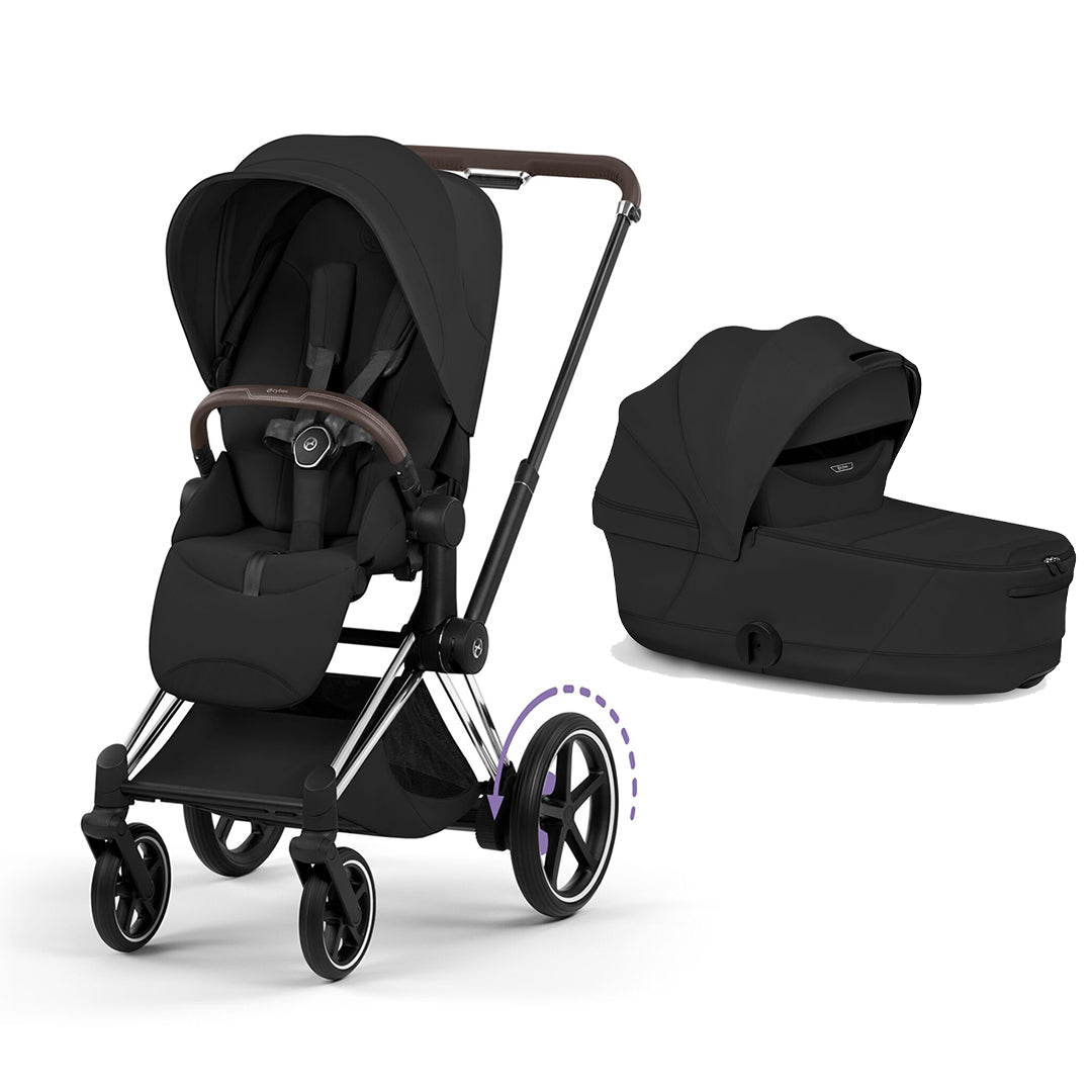 CYBEX e-Priam Style Single Pushchair-Strollers-Sepia Black-Chrome Brown | Natural Baby Shower