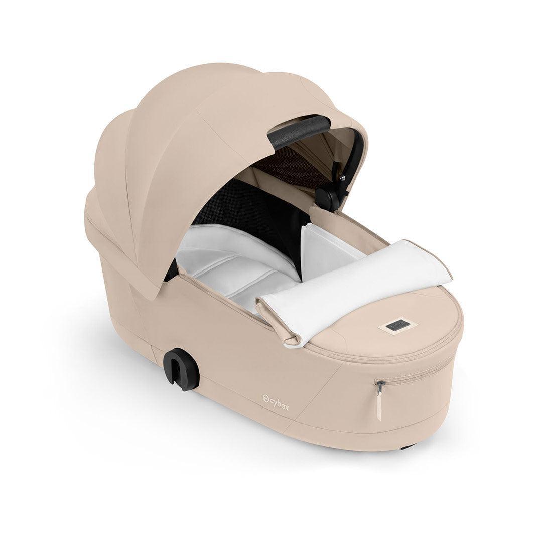 CYBEX e-Priam Comfort Pushchair & Foldable Carrycot - Cozy Beige/Black-Strollers-Cozy Beige/Black- | Natural Baby Shower