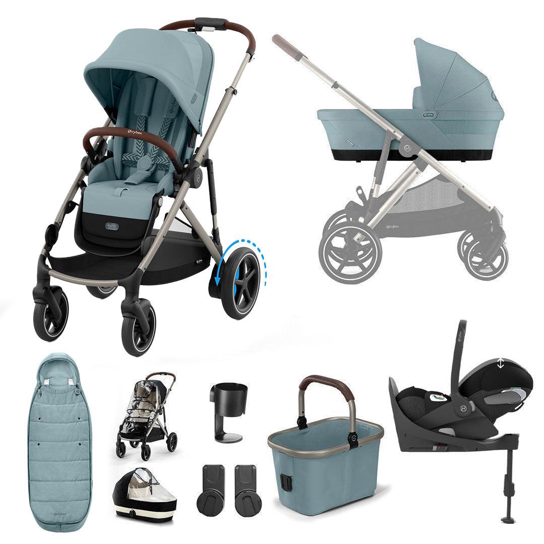 CYBEX e-Gazelle S Pushchair + Cloud T Travel System - Stormy Blue-Travel Systems- | Natural Baby Shower