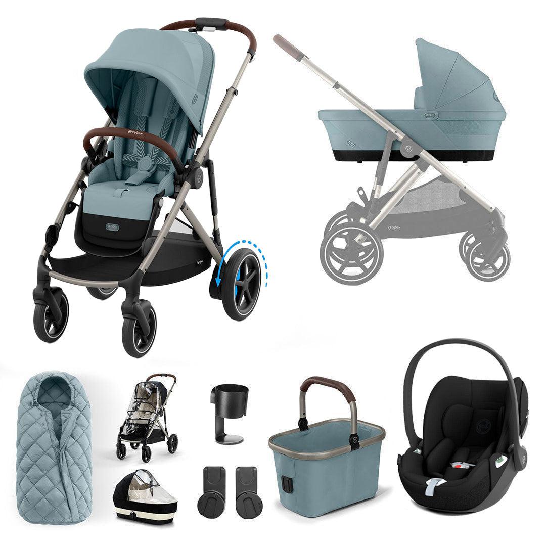CYBEX e-Gazelle S Pushchair + Cloud T Travel System - Stormy Blue-Travel Systems- | Natural Baby Shower