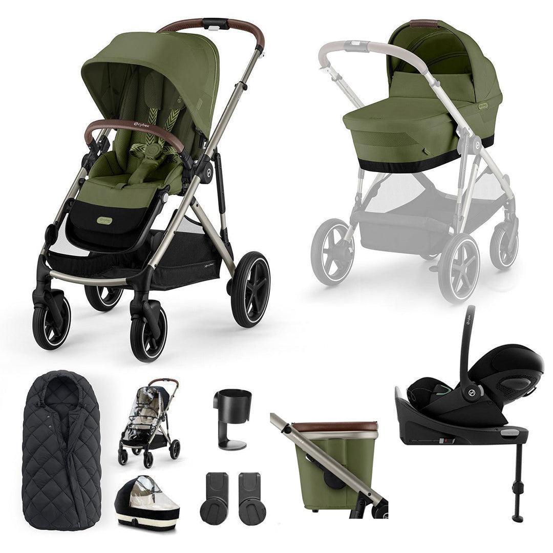 CYBEX Gazelle S + Cloud G Travel System-Travel Systems-Moon Black-No Base | Natural Baby Shower