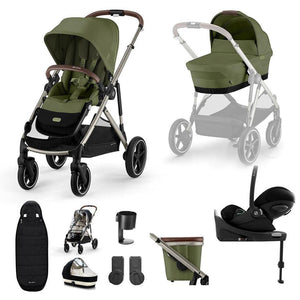 CYBEX Gazelle S + Cloud G Travel System-Travel Systems-Moon Black-No Base | Natural Baby Shower