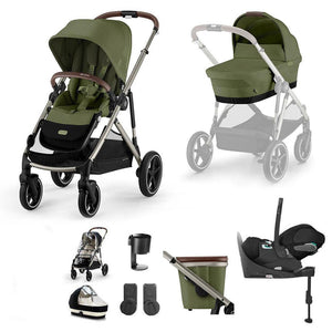 CYBEX Gazelle S + Cloud T Travel System-Travel Systems-Moon Black-No Base | Natural Baby Shower