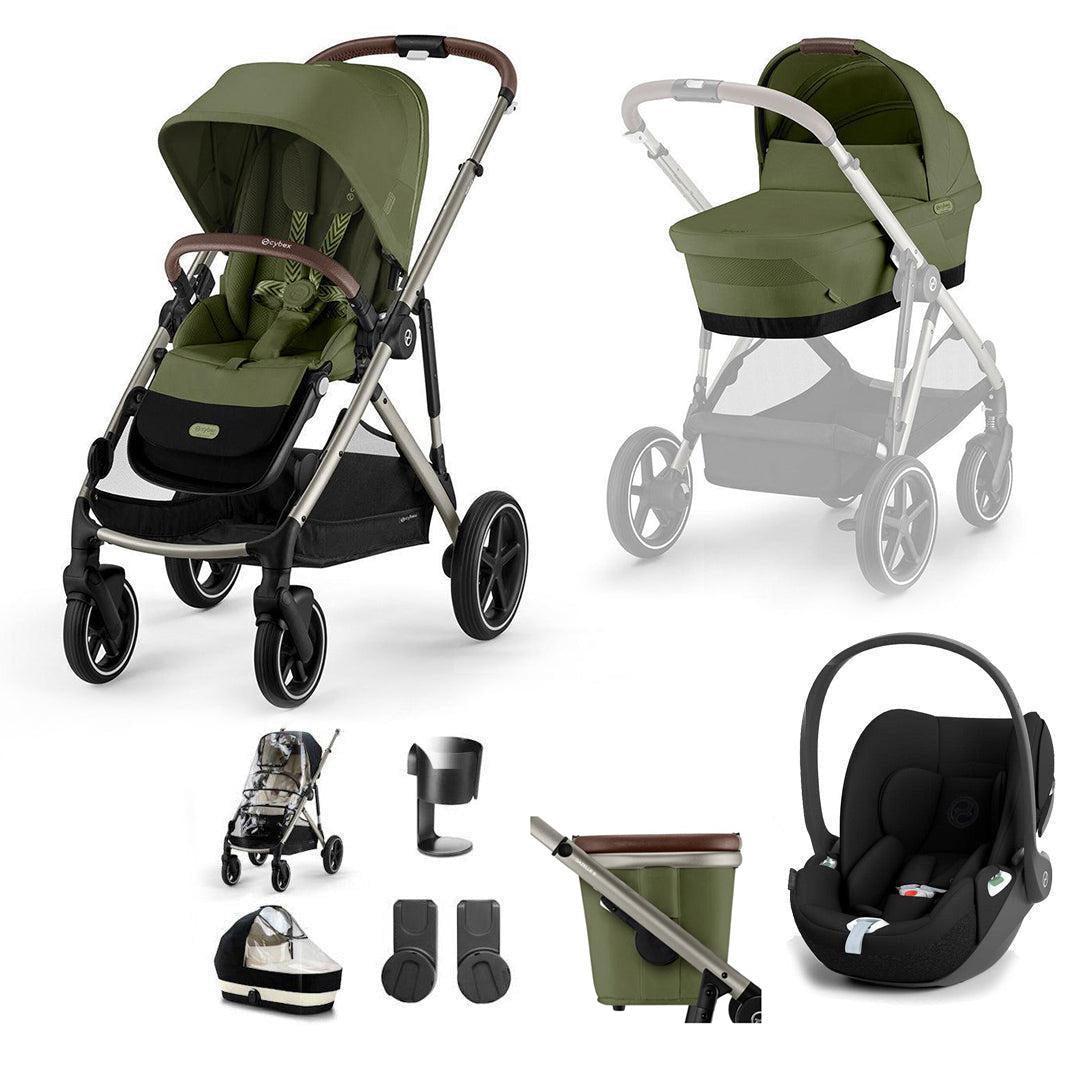 CYBEX Gazelle S + Cloud T Travel System-Travel Systems-Moon Black-No Base | Natural Baby Shower