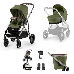 CYBEX Gazelle S Essential Pushchair Bundle-Stroller Bundles-Almond Beige-No Footmuff | Natural Baby Shower