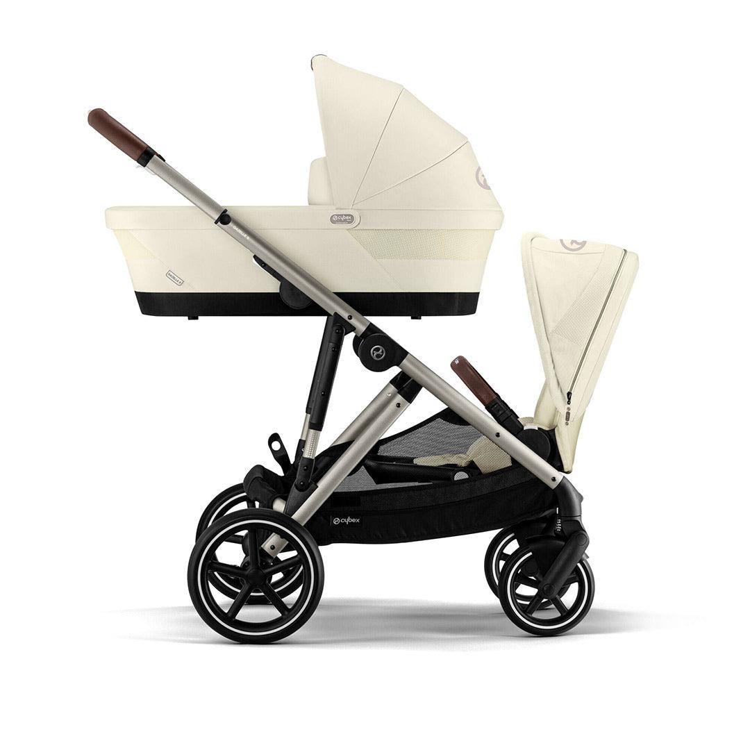 CYBEX Gazelle S Double Pushchair - Seashell Beige-Strollers-Seashell Beige-Without Carrycot | Natural Baby Shower