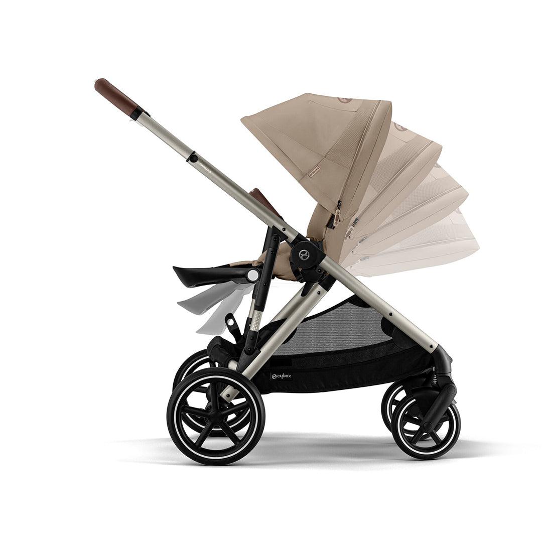 CYBEX Gazelle S Double Pushchair - Almond Beige-Strollers-Almond Beige-Without Carrycot | Natural Baby Shower