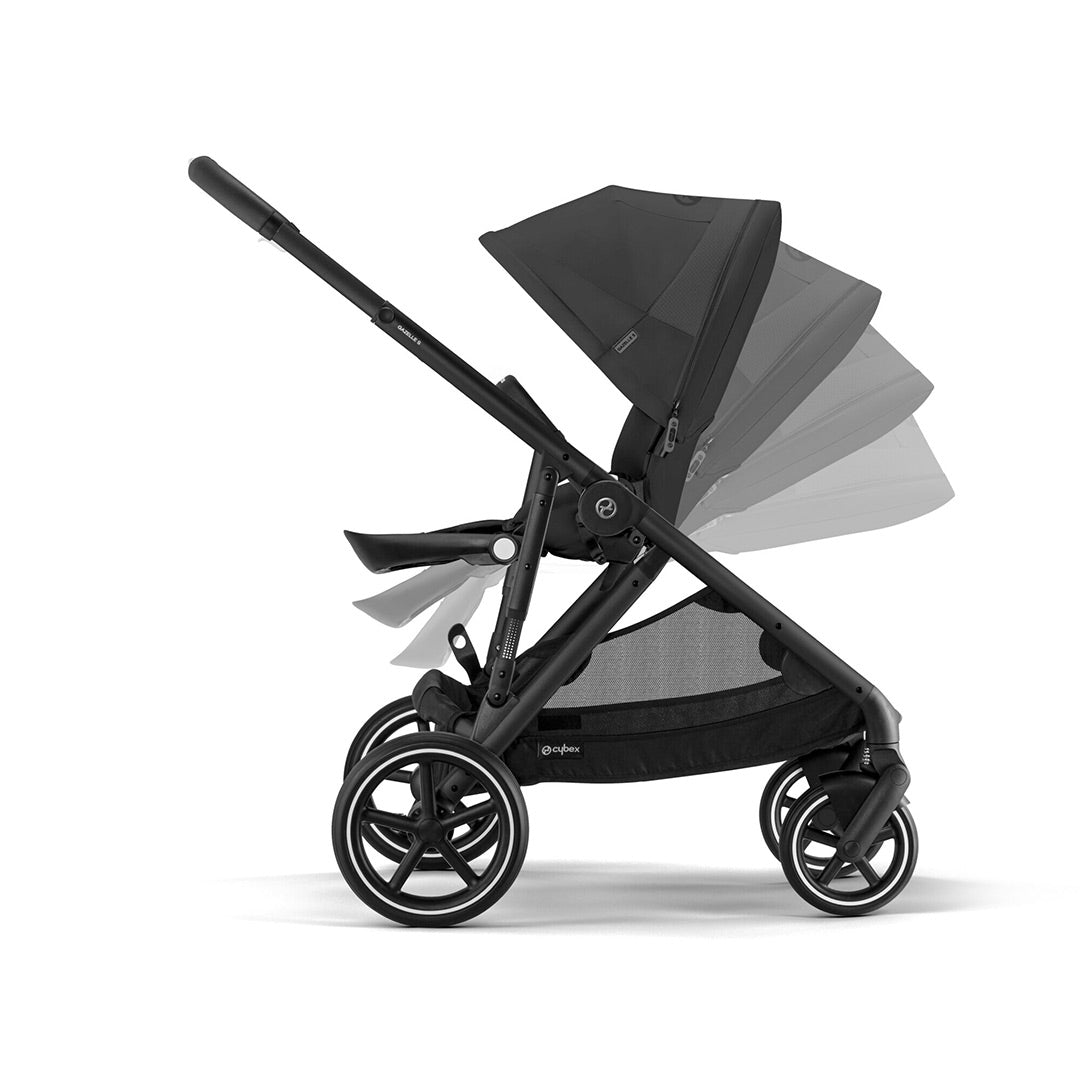 CYBEX Gazelle S Pushchair (2023) - Moon Black - Black-Strollers-Moon Black-Black | Natural Baby Shower