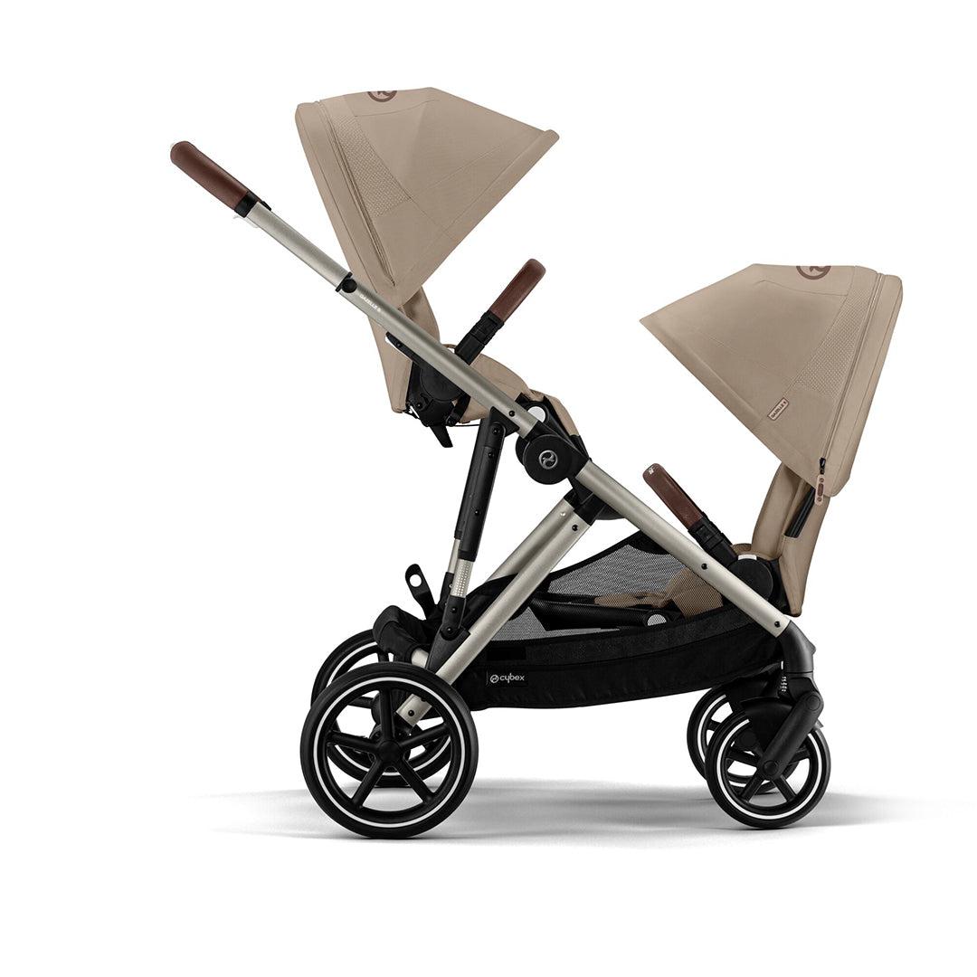 CYBEX Gazelle S Twin Pushchair - Almond Beige-Strollers-Almond Beige-Without Carrycot | Natural Baby Shower
