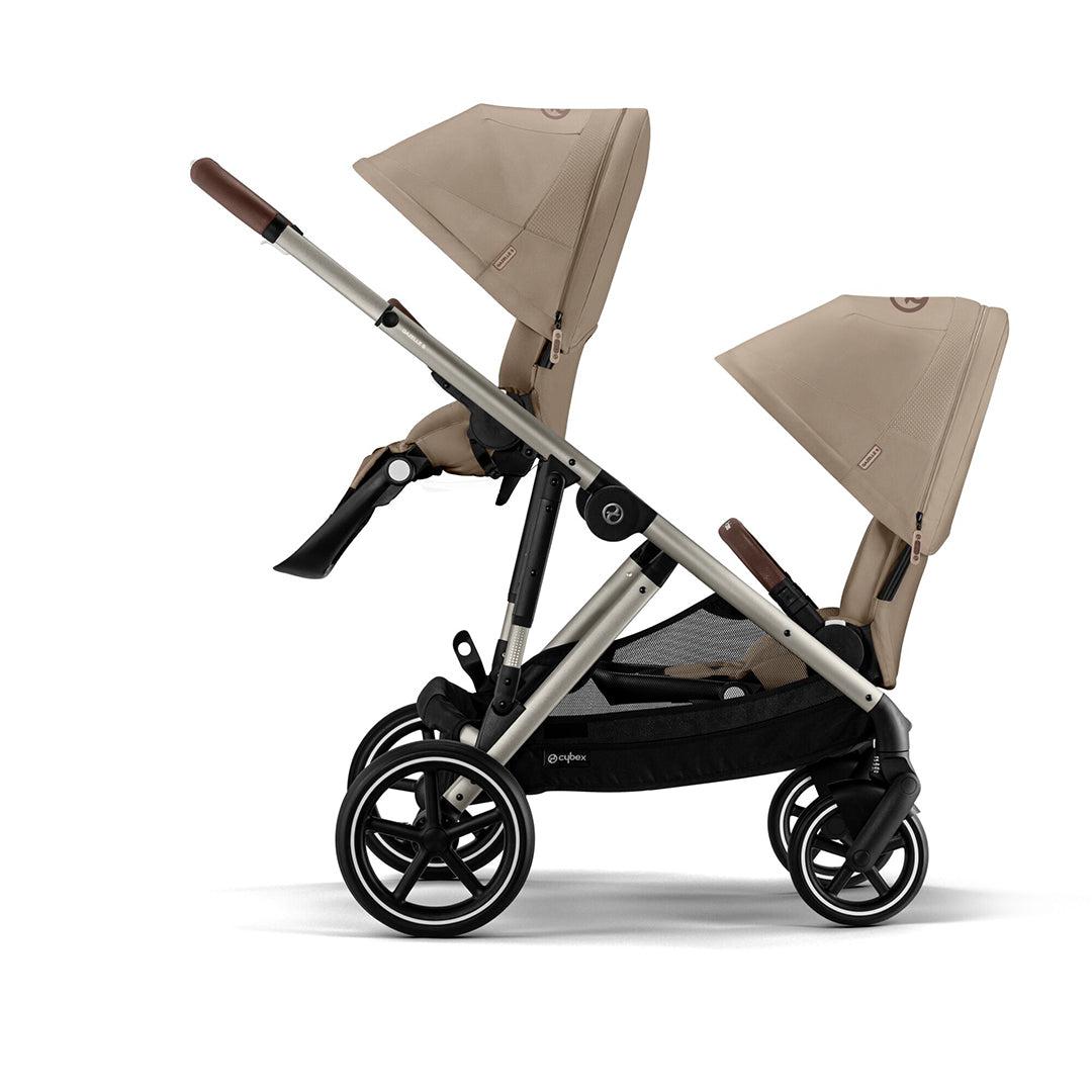CYBEX Gazelle S Twin Pushchair - Almond Beige-Strollers-Almond Beige-Without Carrycot | Natural Baby Shower