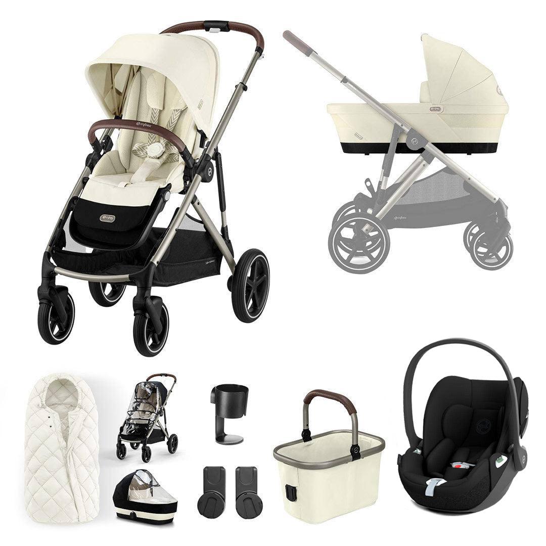 CYBEX Gazelle S + Cloud T Luxury Bundle - Seashell Beige-Travel Systems-No Base-SNOGGA Footmuff | Natural Baby Shower