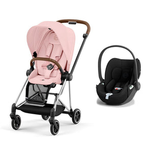 CYBEX Mios + Cloud T Travel System - Peach Pink-Travel Systems-Peach Pink/Chrome Brown-None | Natural Baby Shower