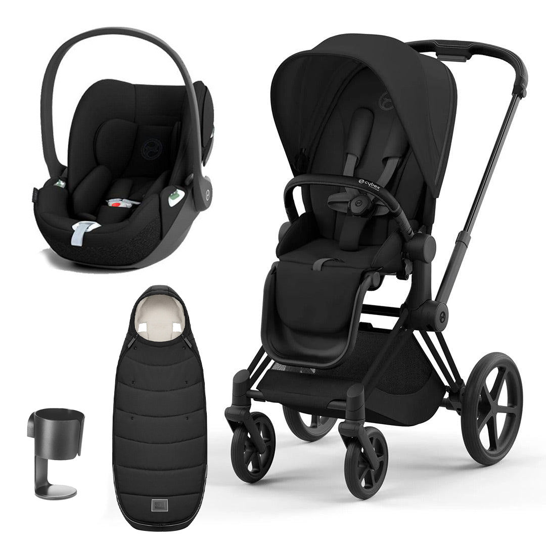 CYBEX Priam Cloud T Ultimate Travel System - Sepia Black-Travel Systems-Matt Black-None | Natural Baby Shower