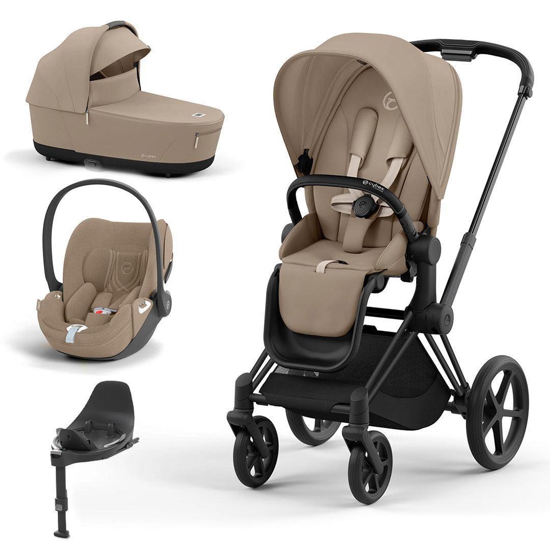CYBEX Priam Cloud T Travel System - Cozy Beige-Travel Systems-Matt Black-Lux | Natural Baby Shower