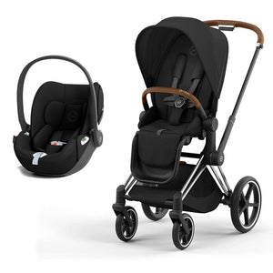 CYBEX Priam Cloud T Travel System - Sepia Black-Travel Systems-Chrome Brown-None | Natural Baby Shower
