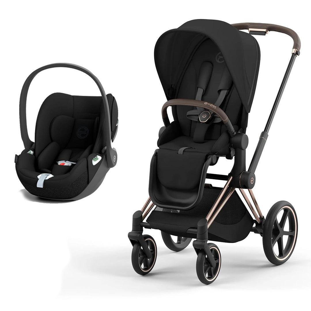 CYBEX Priam Cloud T Travel System - Sepia Black-Travel Systems-Rose Gold-None | Natural Baby Shower