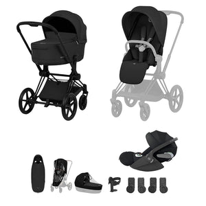 Cybex Priam Ultimate Accessory Bundle - Comfort Collection-Travel Systems-Sepia Black-Without Base | Natural Baby Shower
