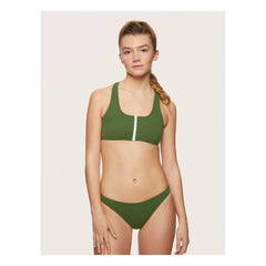 Miska Paris - Fermuarlı Bikini Üstü | Haki