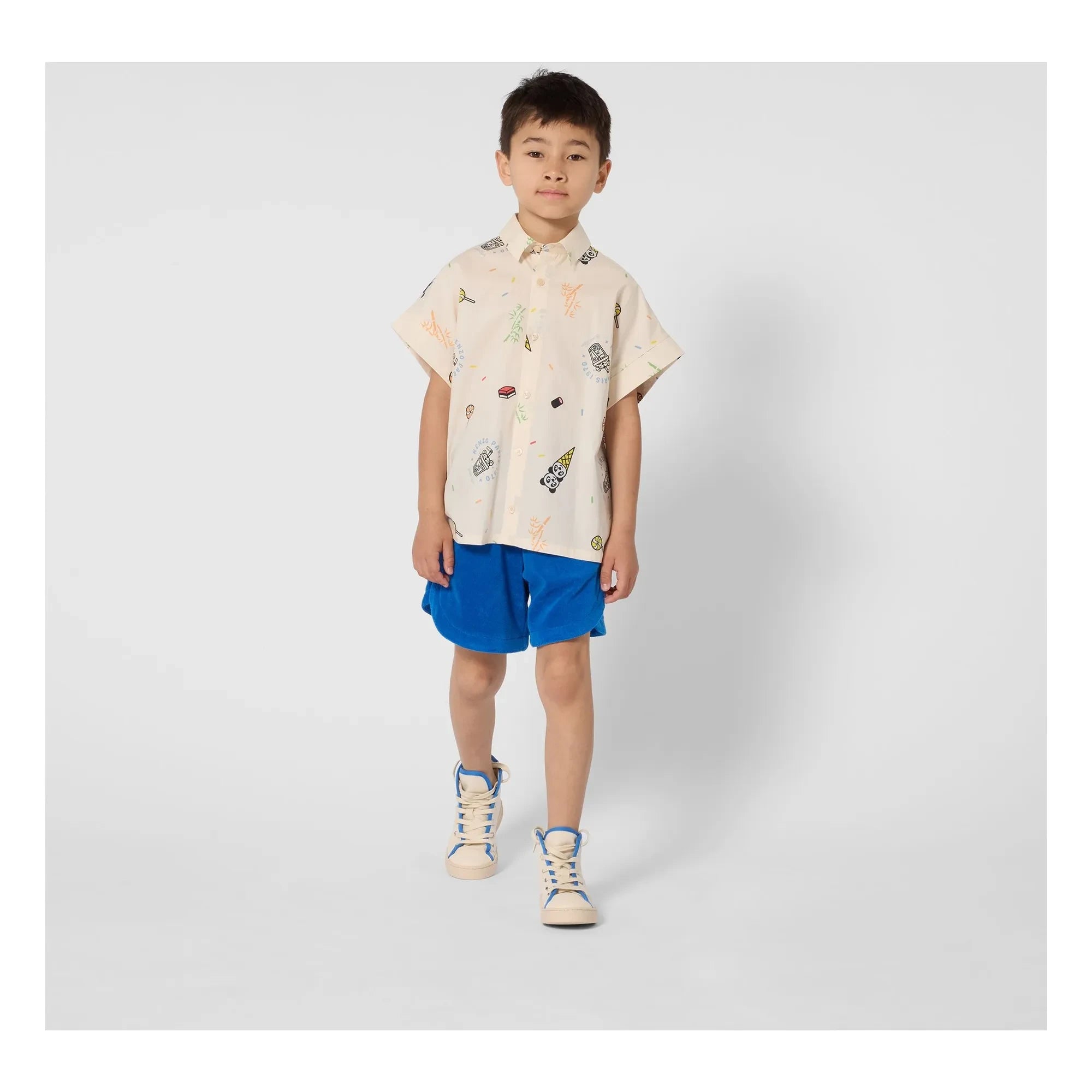 Kenzo - Happy Sweet Panda Tişört | Ecru