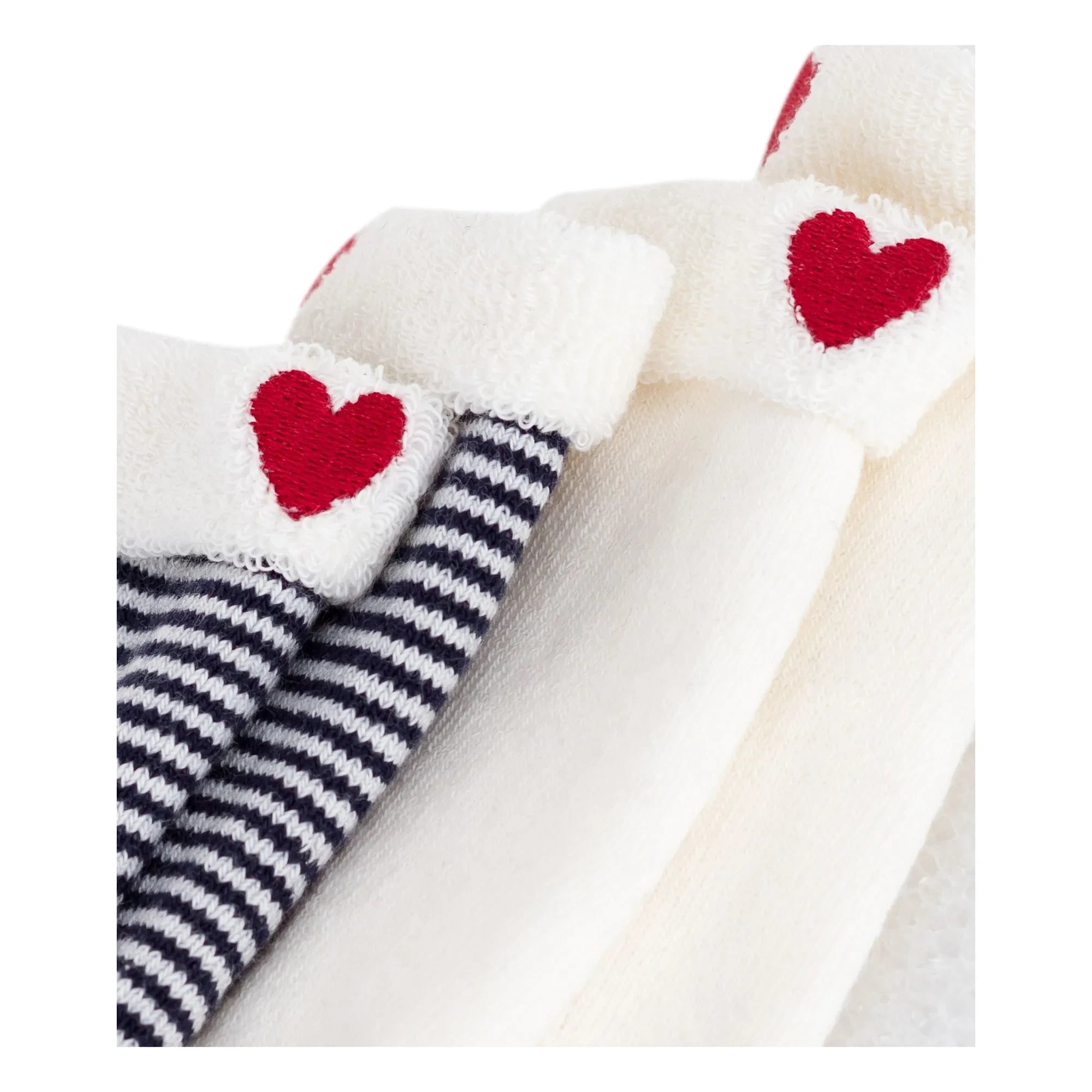 Petit Bateau - 2 Çift Çizgili Çorap Seti | Beyaz