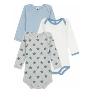 Petit Bateau - 3er Body-Set gestreift | Blau