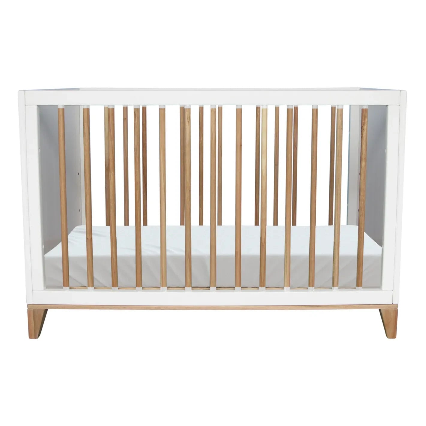 Théo - Nami Sedir ve Rattan Örgü Bebek Yatağı 60x120cm | Beyaz