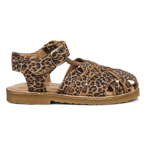Petit Nord - Diamond Leopard Striped Sandals | Brown