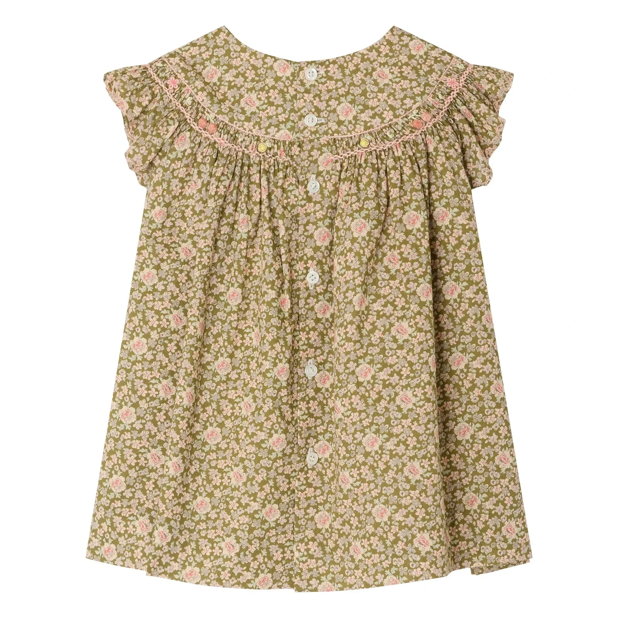 Bonpoint - Amantine Liberty Kleid aus Bio-Baumwolle | Grün
