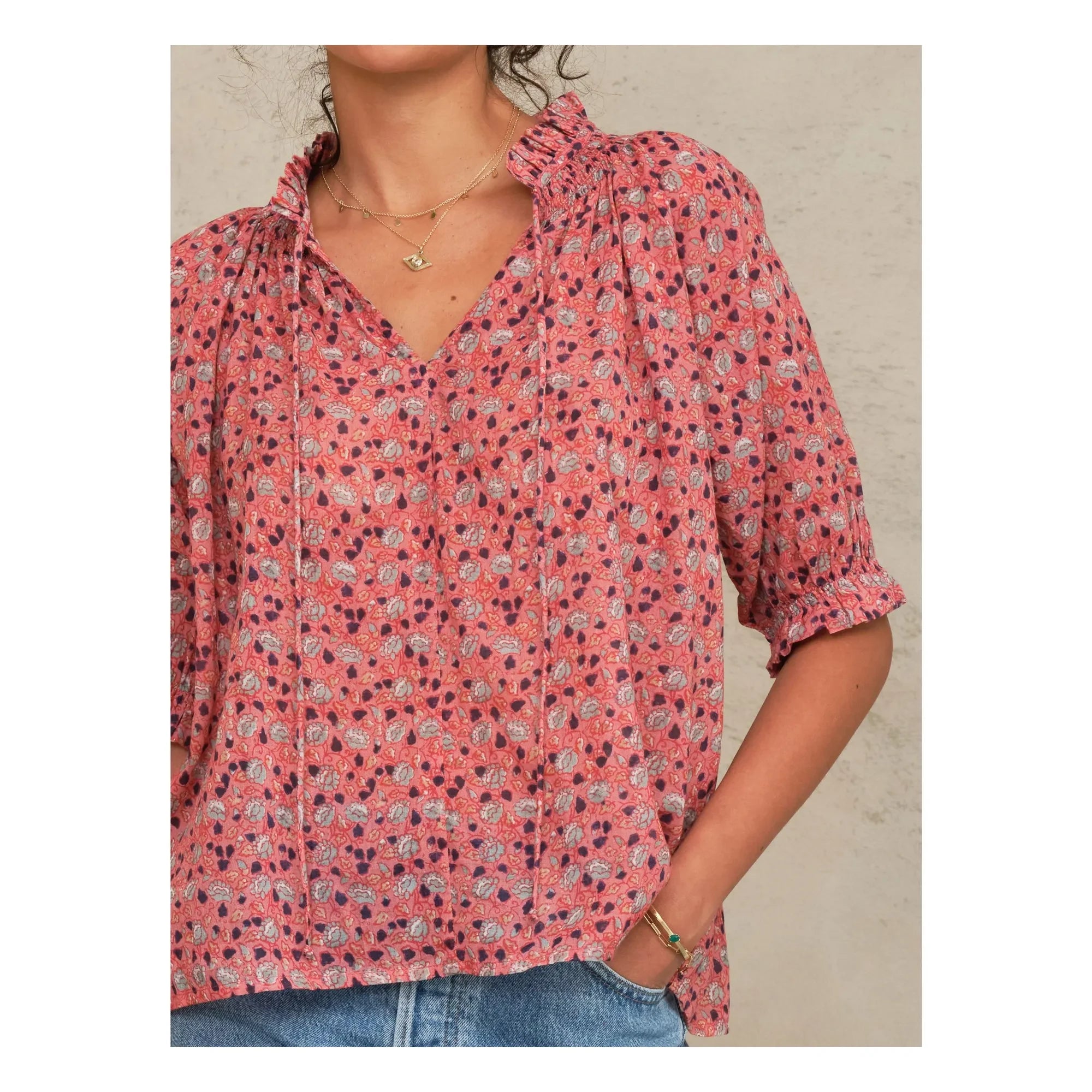 M.A.B.E. – Darla Baumwollbluse | Rosa