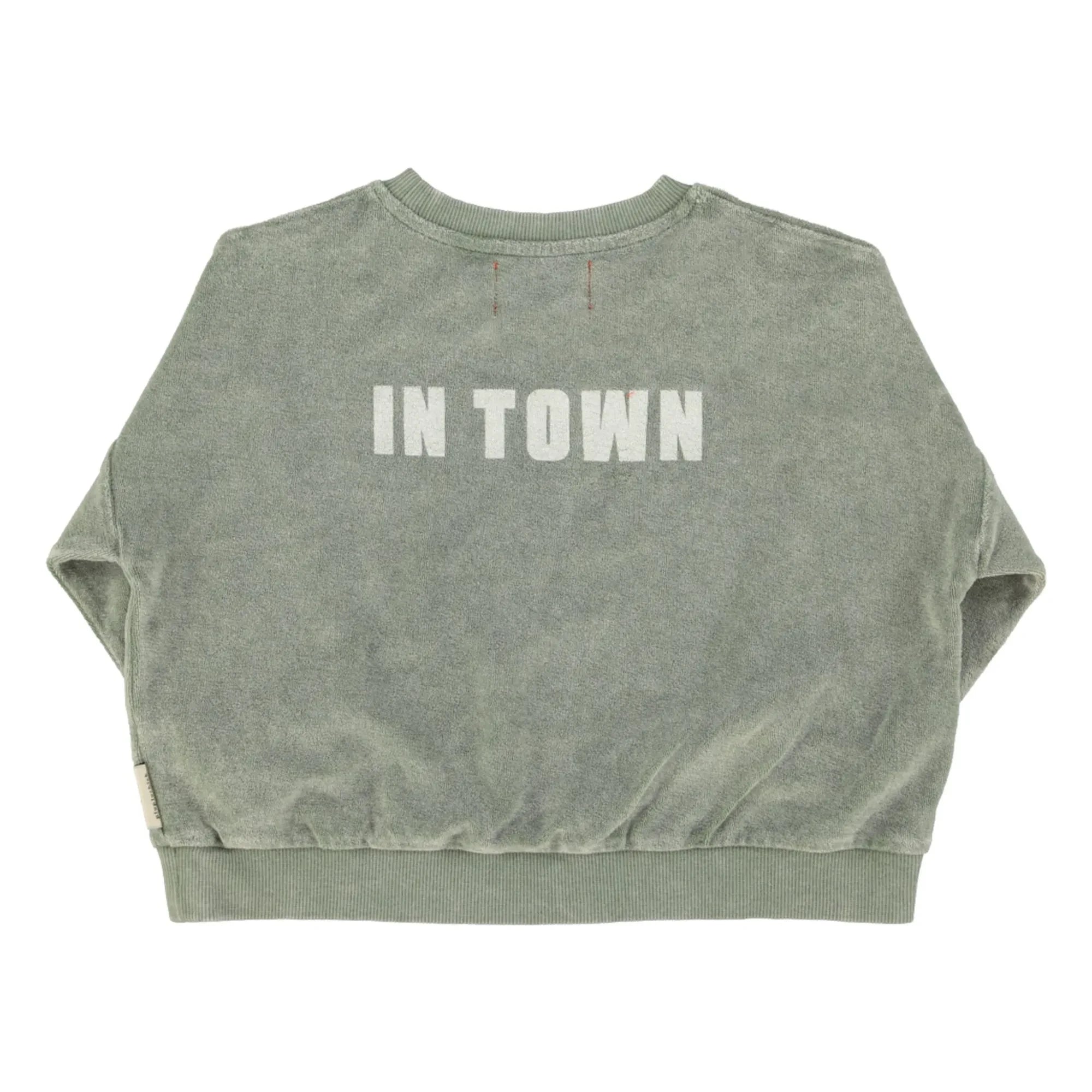 Piupiuchick - Best Friend Organic Cotton Towel Sweatshirt | Dark Green