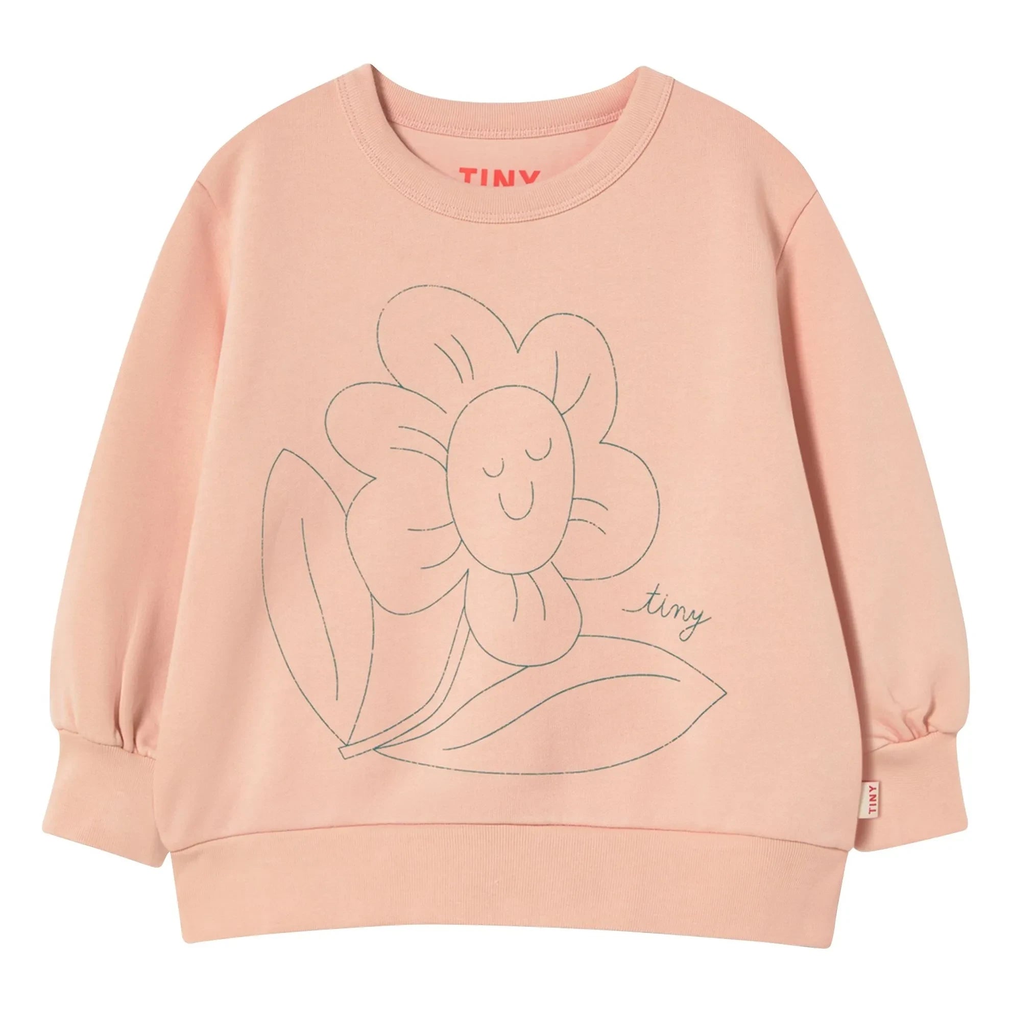 Tinycottons - Flower Sweat Organik Pamuk | Soluk Pembe