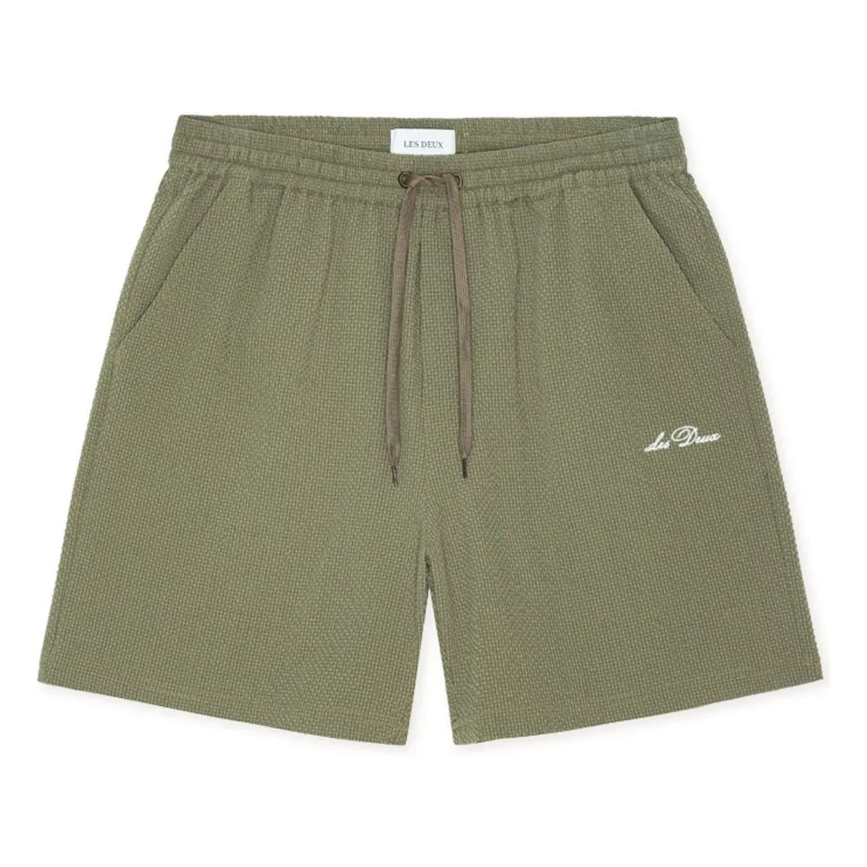 Les Deux - Stan Seersucker Badeshorts | Khaki