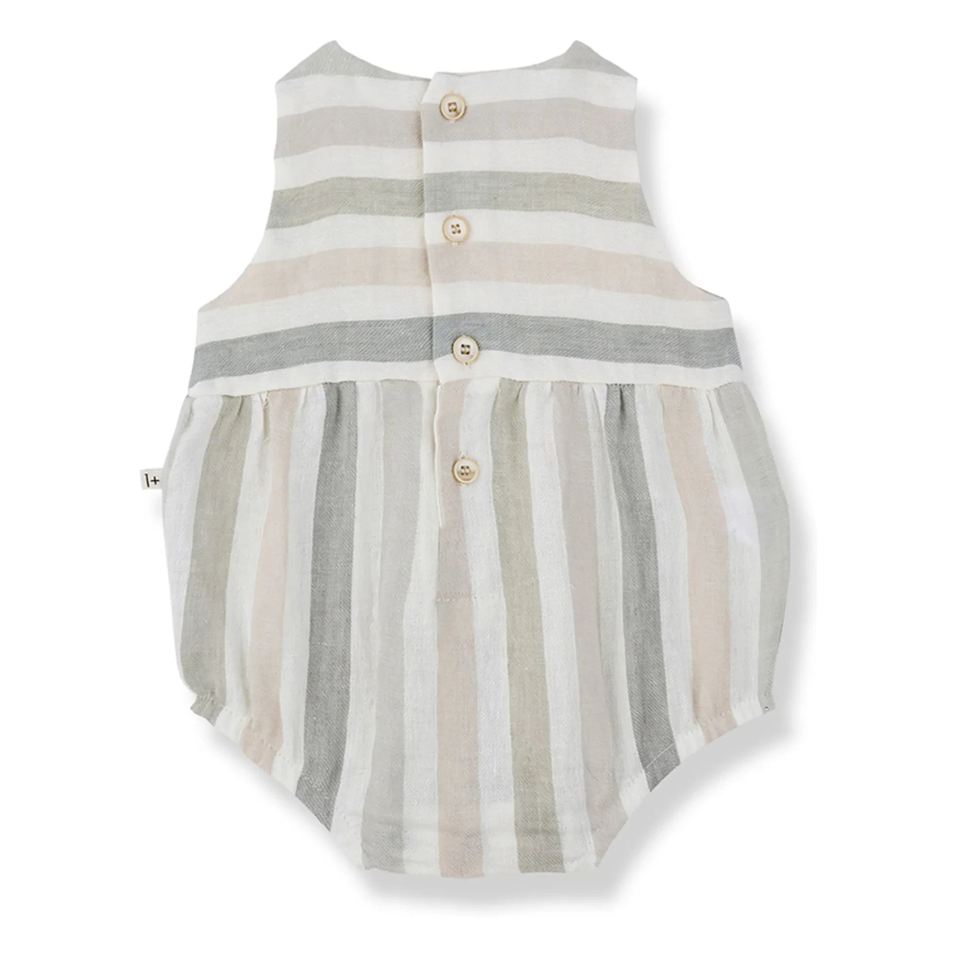 1+ in the family - Blanes Striped Linen Overall | Ecru