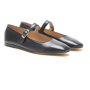 Le Monde Beryl – Schwarze Mary Jane Ballerinas aus Leder