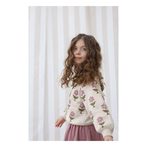 Lililotte - Carla Flowers Cardigan Organik Pamuk | Ekru
