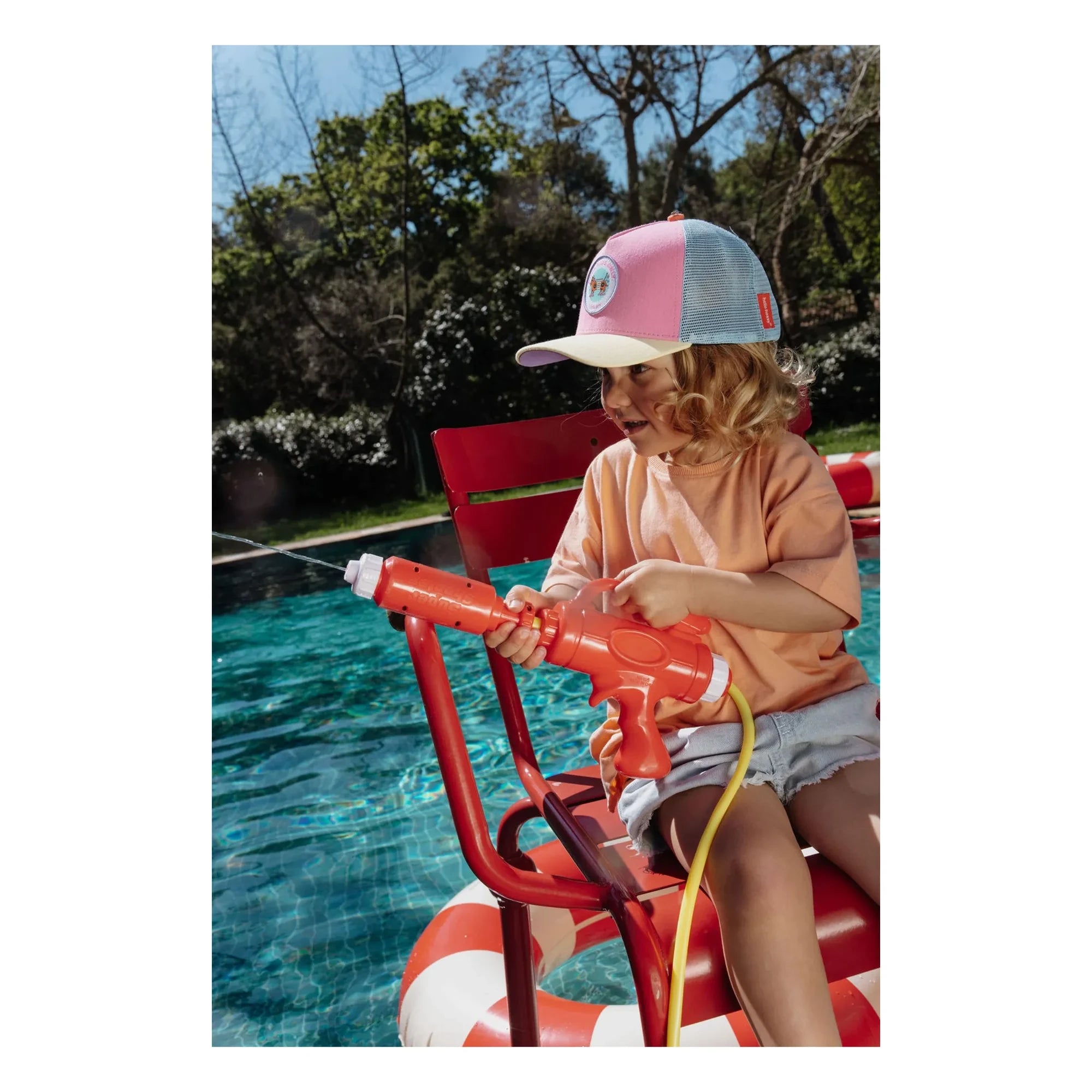 Hello Hossy - Stereo Dog Curved Visor Trucker Cap Bio-Baumwolle | Rosa