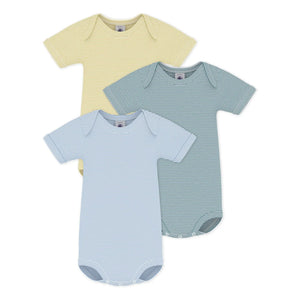 Petit Bateau – 3er-Set gestreifte Bodys | Gelb