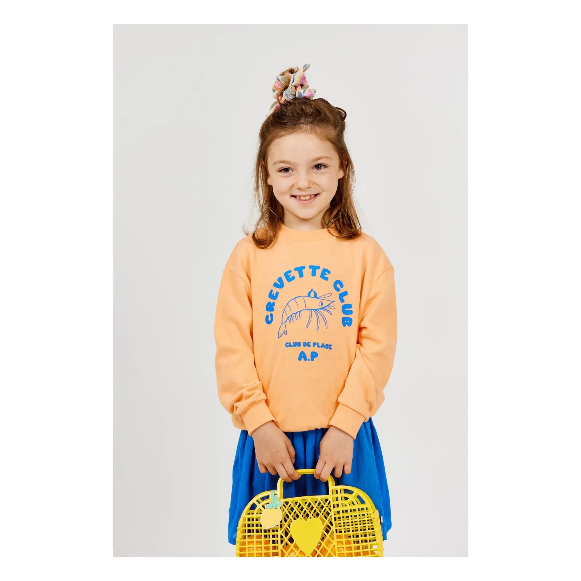 Arsène et Les Pipelettes - Garnelen Sweatshirt Club Bio-Baumwolle | Aprikose
