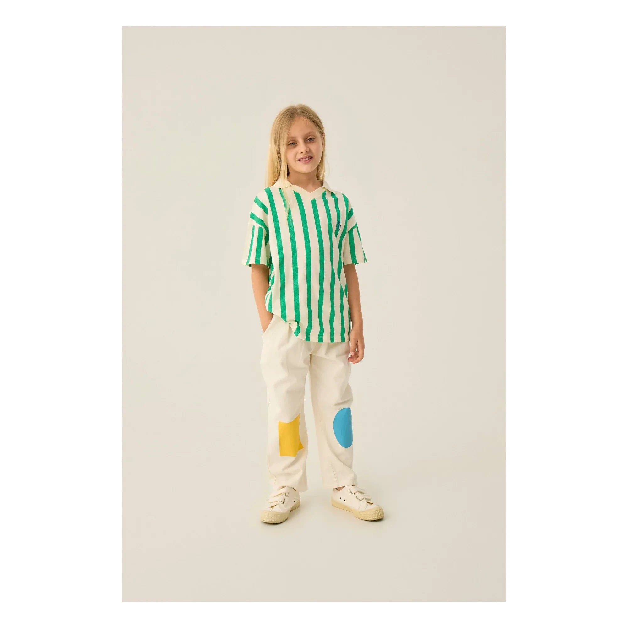 The Campamento - Green Oversize Striped Polo Shirt
