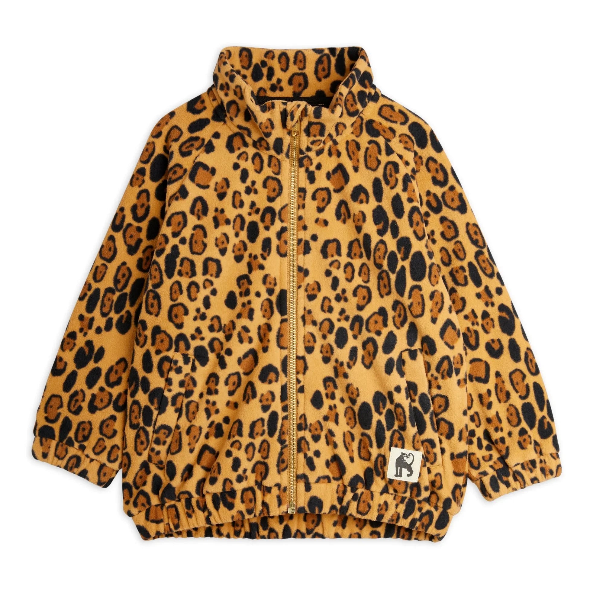 Mini Rodini - Geri Dönüştürülmüş Polyester Leopar Desenli Ceket | Bej