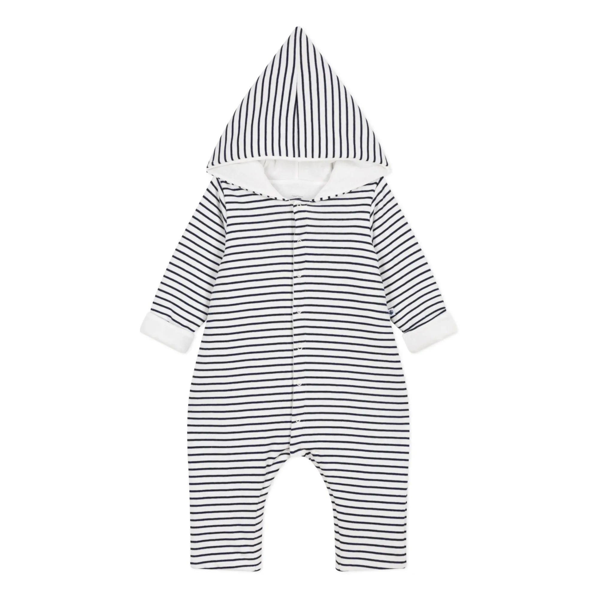 Petit Bateau - Langer Overall mit Kapuze | Marine