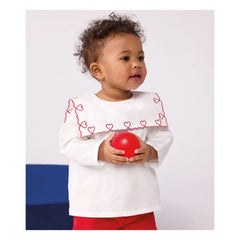 Petit Bateau - Geniş Yaka Poplin Organik Pamuk Bluz | Beyaz