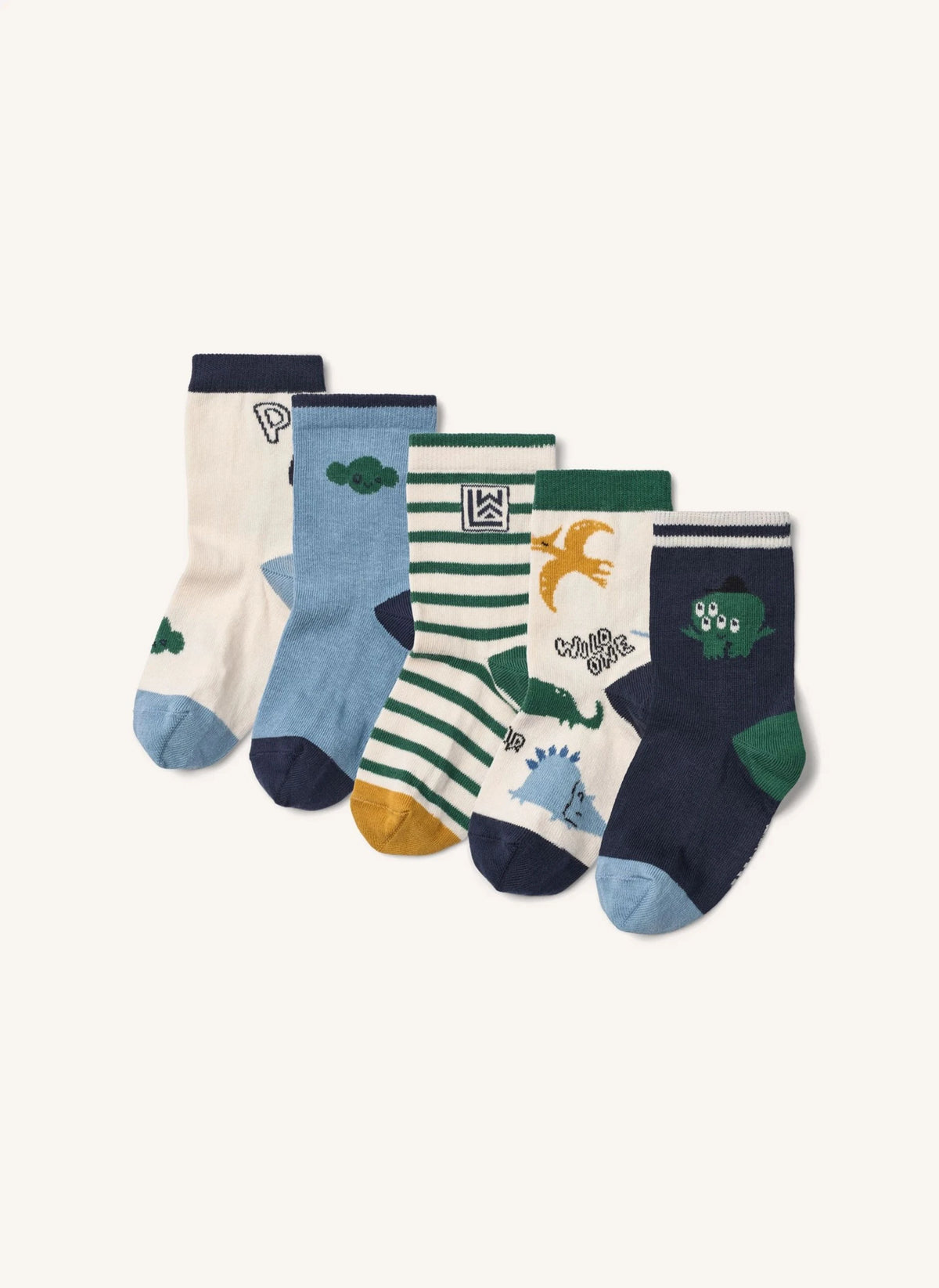 Liewood - Silas Dinosaurier 5er Set Socken | Grün