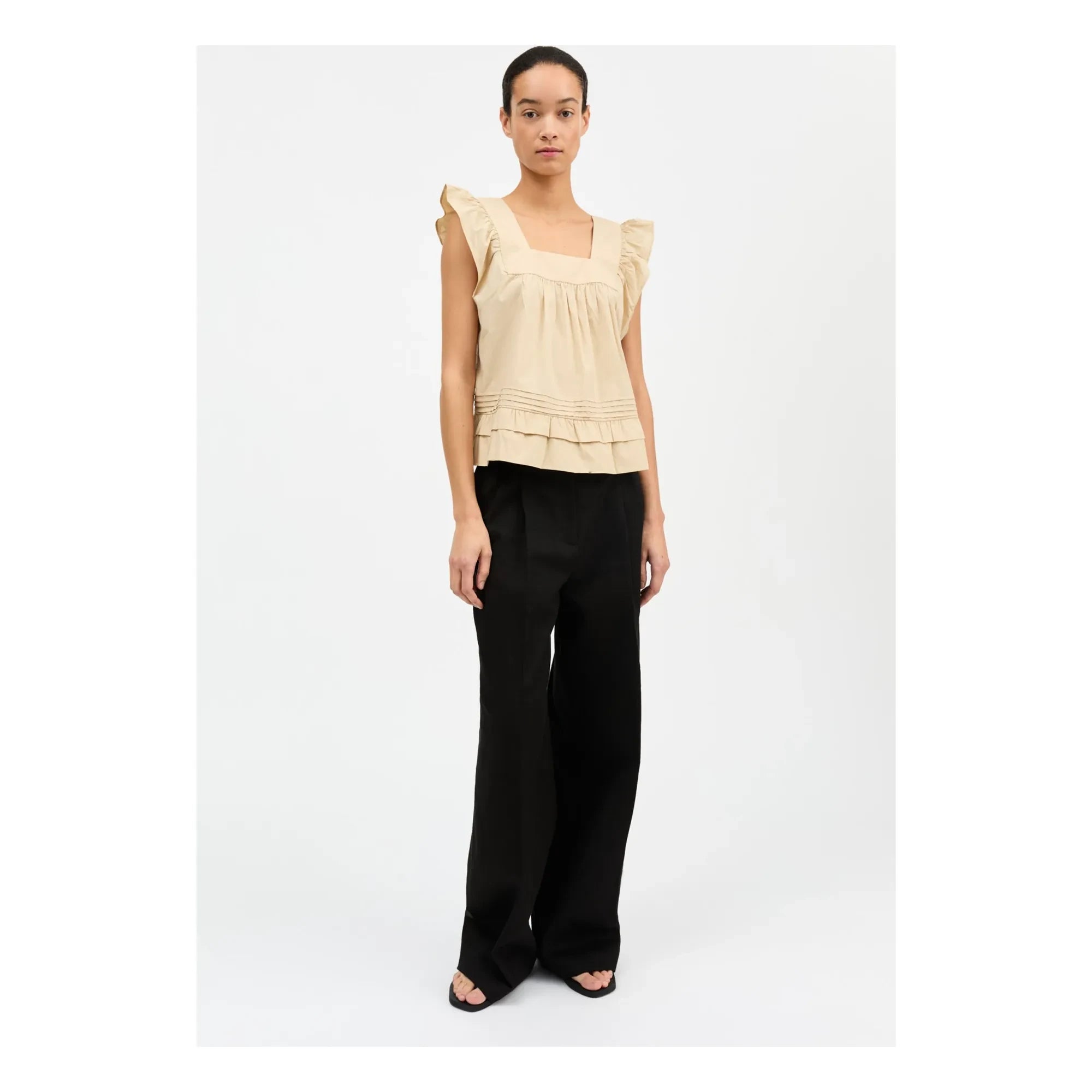 Skall Studio - Alice Baumwoll-Top | Sand